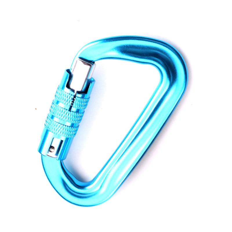 Gancho al aire libre escalada en roca cerradura principal mosquetón multifunción tuerca alpinismo gancho hebilla de alpinismo equipo de caída de velocidad al aire libre bloqueo de seguridad orificio de sondeo tornillo tipo D bloqueo principal aviación aleación de aluminio