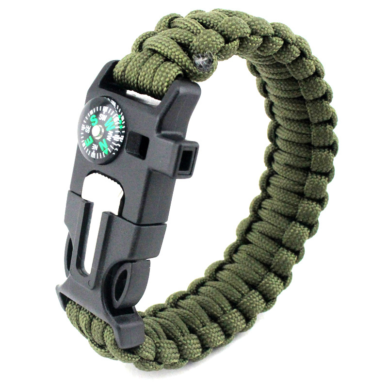 Pulsera de termómetro tejida de cuerda de seguridad de reloj de emergencia creativa multifuncional para exteriores